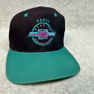 Parks Chevrolet Hat Adult OSFA Black Blue Snapback‎ 5 Panel Automotive Classic